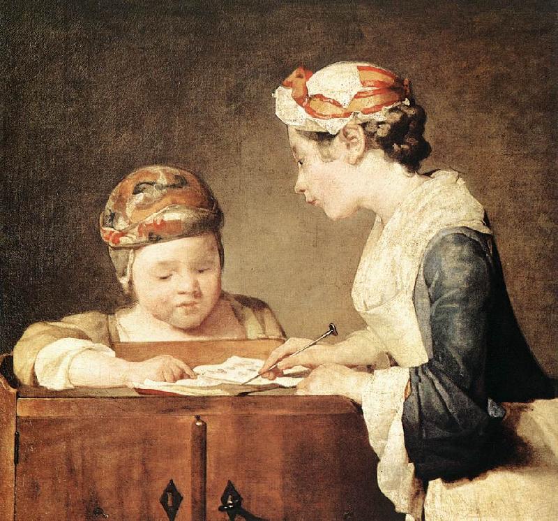 jean-Baptiste-Simeon Chardin The Young Schoolmistress Spain oil painting art